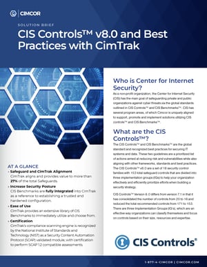 CimTrak CIS Controls Solution Brief